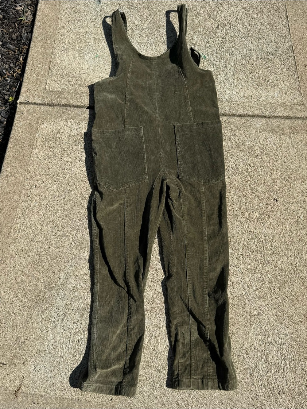 Olive Green Corduroy Overalls